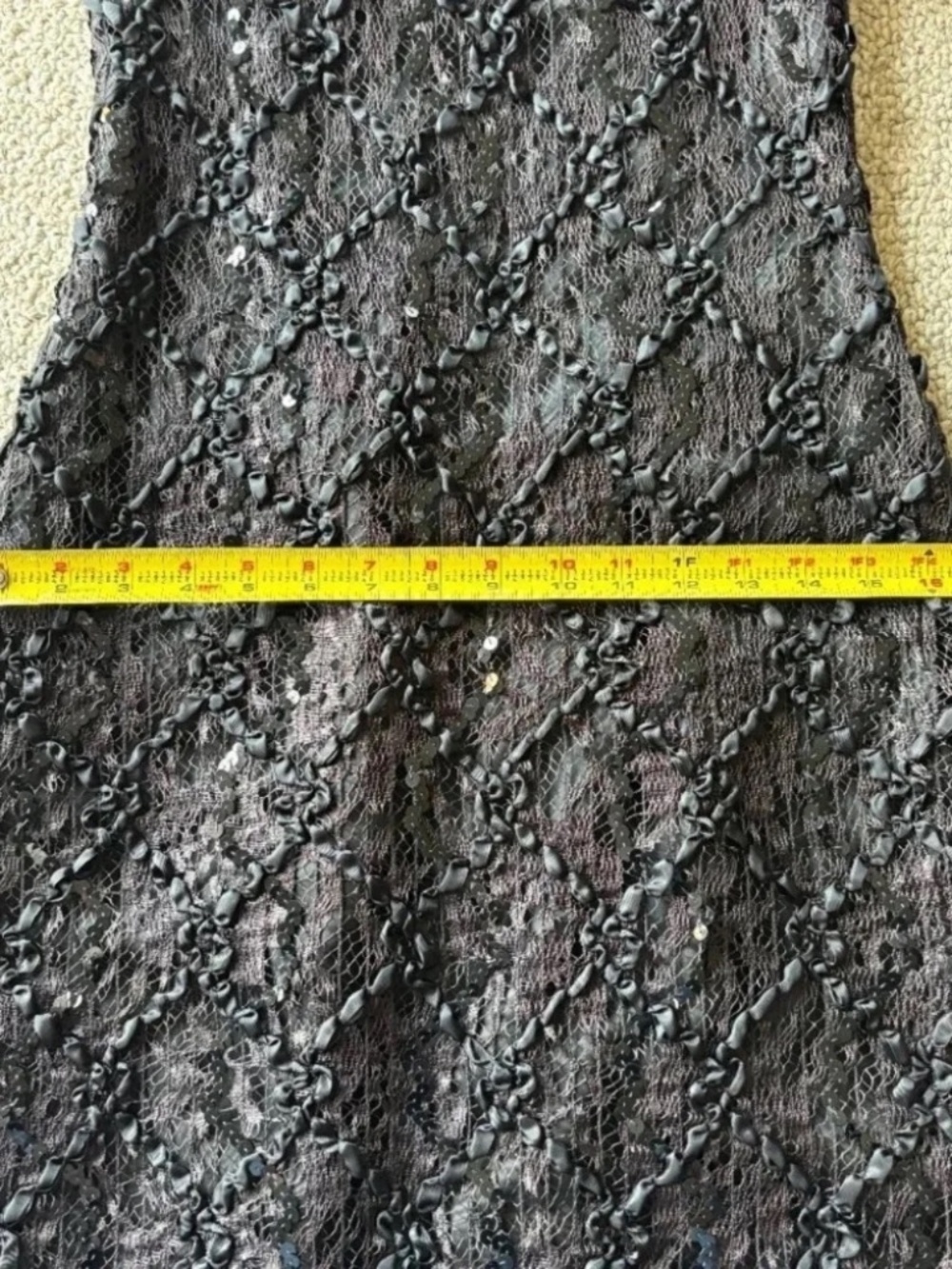 Susan Roselli Vijack Black Sequin Cocktail Dress 4 Rosette Shoulders Pageant - Picture 9 of 10